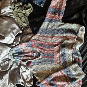 American eagle multicolored crocheted hoodie